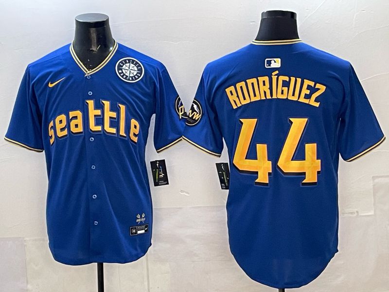 Men 2025 Seattle Mariners #44 Rodriguez Blue City Edition Nike MLB Jersey 37->seattle mariners->MLB Jersey